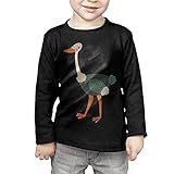鳥 ダチョウ 飛べない鳥 野生動物 子供服 春秋 長袖 Tシャツ トレーナー 丸い襟 キッズ 男の子 女の子 ベビー おしゃれ カジュアル ファッション 可愛い