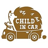 imoninn CHILD in car ステッカー　【シンプル版】　No.37　ハリネズミさん　（ゴールドメタリック）