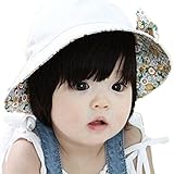 RejectedすべてTraditions ®かわいいベビーガールズリバーシブルコットンRemovabl Bowknot Sun Bucket帽子キャップ – ホワイト Free RAT-54812-