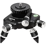 BOYA 三脚台座 マウントベース レーザー墨出し器用 下げ振り 1/4インチ5/8ネジ 接続アダプター ツマミ微調整 360°回転台 気泡管付き 金属製 正規品 PT004