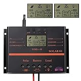Sun YOBA LCDソーラー電池レギュレーター充放電コントローラーPWM80A 12V/24Vオートスイッチ