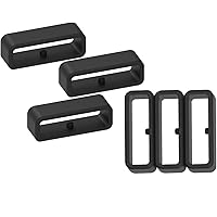 6pcs For garmin ForeAthlete 35 35J 45 45J 45S / Forerunner35ｊ45 J に対応リストバンド交換用修理用遊環ベルトループ シリコーン製ブラック for garmin ForeAthlete45