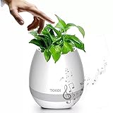 ZLXC鉢植えライト スマート音楽植物花瓶 七色変換 夜間用ライト 家庭用 ピアノを弾く植物 ブルートゥース音楽花瓶 スマートタッチ ワイヤレススピーカー ( without植物)