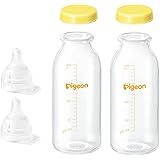 【セット品】ピジョン200ml哺乳瓶３点セット（哺乳びんＫＲ－２００、母乳実感 直付け乳首SS（一般新生児用）、ＫＲキャップ 01318）×２セット