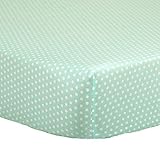 Mint Green Confetti Dot Print 100% Cotton Fitted Crib Sheet by The Peanut Shell by The Peanut Shell