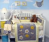 SoHo Forever Blossoms Baby Crib Nursery Bedding Set 13 pcs included Diaper Bag with Changing Pad & B