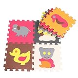 Perfk ベビージム　プレイマット　ジョイントマット シリーズ パズルマット　室内遊具　室内玩具　耐久性のある　約30 * 30 * 0.8cm - 動物-B, 約30 * 30 * 0.8cm