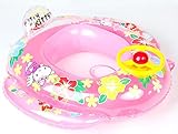 桜の雪　可愛い　赤ちゃん　動物柄　足入れ ハンドル　プール　フロート 海浮き輪 (ピンクKitty)
