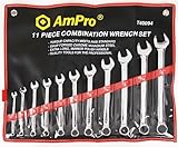 AMPRO T40094 11 Piece Combination Wrench Set SAE 1/4-Inch to 7/8-Inch [並行輸入品]