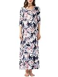 JinsonレディースRuched 3 / 4スリーブマタニティロングマキシドレスVestido with Empireウエストの妊娠 US サイズ: M