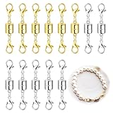 NIHOOOOH ネックレス 留め具 マグネットクラスプ 10個セット 磁石 ネックレス アジャスター ブレスレット パーツ ハンドメイド DIY用 エンド金具 留め具 金属製 簡単装着 2色 (シルバー ゴールド)