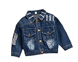 Honey baby　子供服 男の子 デニム ジャケット ボーイズ デニムコート長袖 ジージャン 春秋服 ショート丈 カジュアル (100cm)