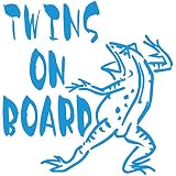 TREZ TWINS ON BOARD 鳥獣戯画 カエル かえる 蛙 ステッカー 鳥獣人物戯画 ステッカー ツインズ 双子 【BABY IN CAR】 (ライトブルー)