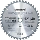Concord Blades WCB1200T040HP 12-Inch 40 Teeth TCT General Purpose Hard & Soft Wood Saw Blade [並行輸入品]