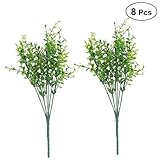 Vosarea 人工植物　人工観葉植物　葉の草　偽植物　ユーカリ　造花　ホーム　オフィス　ガーデン　パーティデコレーション　8ピース