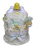 Babygiftidea Decorative Centerpiece Newborn Baby Shower Gift 2 Tiered Neutral Diaper Cake by Baby Gi
