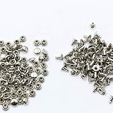 片面カシメ 100組セット (頭4mm 足4mm, シルバー)