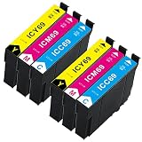 エプソンIC69インク IC4CL69互換インクカートリッジ (2C/2M/2Y) 増量 6本セット ICチップ付き残量表示可能 対応機種：PX-045A PX-046A PX-047A PX-105 PX-405A PX-435A PX-436A PX-437A PX-505F PX-535F