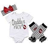 Canis Baby Girlsパパの# WCWボディスーツストライプレッグウォーマーOutfit withヘッドバンド カラー: ブラック