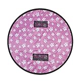 おもちゃ収納袋　収納バッグ　プレイマット　片付け便利　円型　軽量　多機能 (レッド)