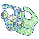 Bumkins Disney Baby Waterproof Super Bib, Monsters, 6-24 Months, 2 Count by Disney [並行輸入品]