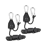 1ペア　ロープラチェット　1 / 8光照明滑車ロープラチェット　ハンガー　ハンギングリフレクターロープ　最大68kgの重量負荷容量