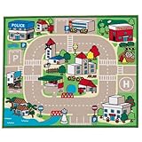 敷物ライフ 洗える プレイマット キッズラグ 『ロードマップ２』 (約110×133cm) 子供部屋 道路 撥水