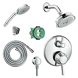 Hansgrohe KSH04449-04070-72PC Croma Shower Faucet Kit with Handshower PBV Trim with Diverter and Rou