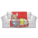 ブランケットウルトラソフトFuzzy 4サイズ！DIANOCHEデザインからby Marley Ungaroコーギー犬スイカホームDecor Unique Designer芸術的スタイリッシュな寝室ア