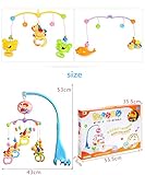 赤ちゃん玩具 メリーゴーランド 3 6 12ヶ月 ベッド固定 音付き