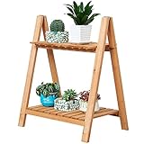 フラワースタンド・園芸ラック 軽量木製フラワースタンド/屋内/屋外植物棚/2Fはしご階段ポット/植物フラワーディスプレイスタンド フラワーディスプレイスタンド