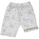 【本体綿100％】2018年 夏物 アンパンマン シャンブレー 総柄 7分丈パンツ Anpanman ホワイト◇100cm