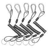 5pcs 26cm steel plier coil tether lanyard secure grip retracting