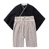 Deylaying 赤ちゃん 男の子 ロンパース カバーオール 袴　和服 浴衣 カバーオール 幼児 赤ちゃん 和風 長袖 全開き 半開き コットン 秋冬 アウターウェア 出産祝い 衣装 15-24ヶ月