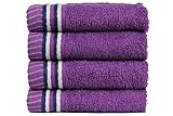 Trident 100%コーマ綿 (バス、ハンド&ウォッシュクロス) タオルギフトセット 4 Pack Wash Cloths パープル HSP04FT176