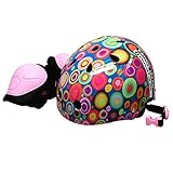 ラングスジャパン(RANGS) ジュニアスポーツヘルメット ピンク 51~57cm サイズ調整可能 ひじひざパッド付き SG基準合格