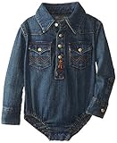Wrangler baby-boys新生児幼児長袖デニムボディスーツ カラー: ブルー