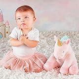 ベビーアスペン Baby Aspen 女の子用ゴールドグリッター入りピンクチュチュスカートxユニコーンぬいぐるみ2点セット [並行輸入品]