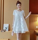マタニティウェア 服 ワンピース シフォン 無地 ゆったり カジュアル ワンピース 妊婦服 産前 産後 レディース マタニティワンピース XXL ホワイト
