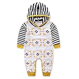 (プタス)Putars ベビー服 子供服 ロンパース 女の子 男の子 パーカー 長袖 ストライプ柄 幾何学模様 可愛い 秋 冬 新生児 歩行服 出産お祝い 記念日 プレゼント 0-24ヶ月