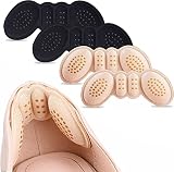 JUTOSU かかとパッド クッションパッド かかと保護パッド 靴かかと保護パッド パカパカ防止パッド 脱げ防止 パカパカ防止 靴ずれ防止 滑り止め サイズ調整 衝撃吸収 かかと修理 踵保護 痛み軽減 かかと脱げ防止クッション かかとクッション ふかふかクッション ジェルクッション クッション性 パッチ パンプス スニーカーに最適 革靴 しっかり固定 貼るだけで簡単 男女兼用 蝶形 (肌色/ブラック 2ペア)