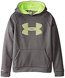 UA Big Boy's Big Logo Storm Hoodie (Youth Small Carbon Heatheer) [並行輸入品]