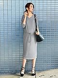 Angeliebe エンジェリーベ マタニティ ワンピース 授乳口付き スパン テレコ I ライン ワンピ 妊婦服 産前 産後 長袖 (a.i.n) M グレー 21838 21838160