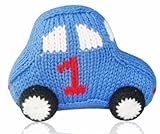 Estella Baby Rattle Toy in Shape of a Car, Hand-Knit Soft Infant Toy, Blue by Estella