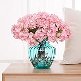 Calcifer@ 10Pcs 13.39'' Mini Beautiful Silk Artificial Hydrangea Flowers Bouquet For Home Decoration