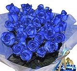 【フラワー ギフト】fleurcoco　青いバラ 花束30本♪花言葉『神の祝福』【 結婚祝い 結婚記念日 誕生日プレゼント】