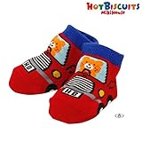 ホットビスケッツ（HOTBISCUITS）ドライブビーンズくん ベビーソックス（9cm‐10cm）（赤）