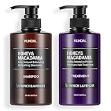 【KUNDAL/クンダル】フレンチラベンダーの香り｜ハニー＆マカダミア シャンプー＆トリートメント セット (各500ml・ボトル) | 弱酸性 ノンシリコン 長続きする香り うるツヤ なめらか 指通りの良い仕上がり