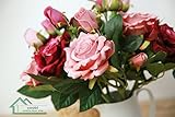 Coobl人工シルクフラワーベルベットバラ花ウェディングブーケ花嫁Holding Garlands Vine Plant花嫁ホームインテリアDIYロゼット( 6個) A