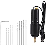 サムコス マイクロドリル 電動ドリル 1セット USB給電 持ち運び簡単 電動ピンバイス 穴開け工具 DIY プラスチック 薄手の木材 クリスタル 真珠 回路基板 10本針付き(0.8-1.2 mm)